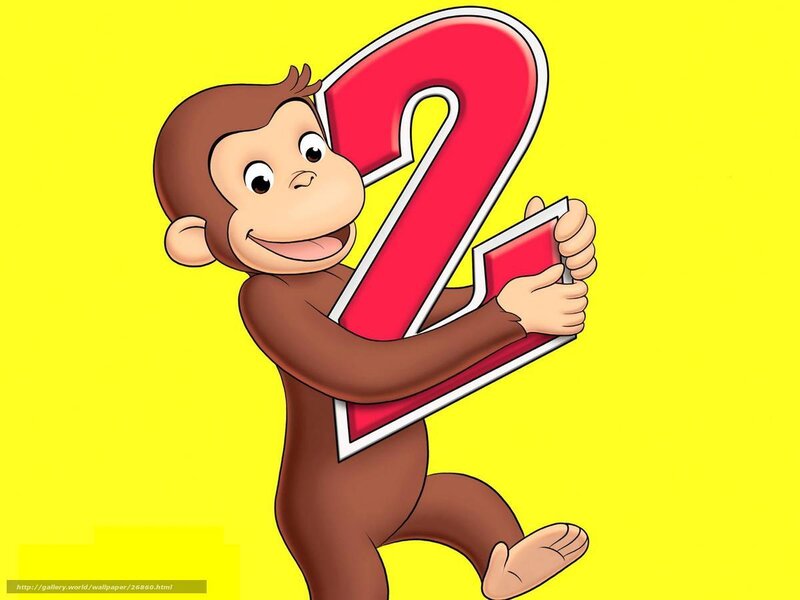 Curious George holding number two