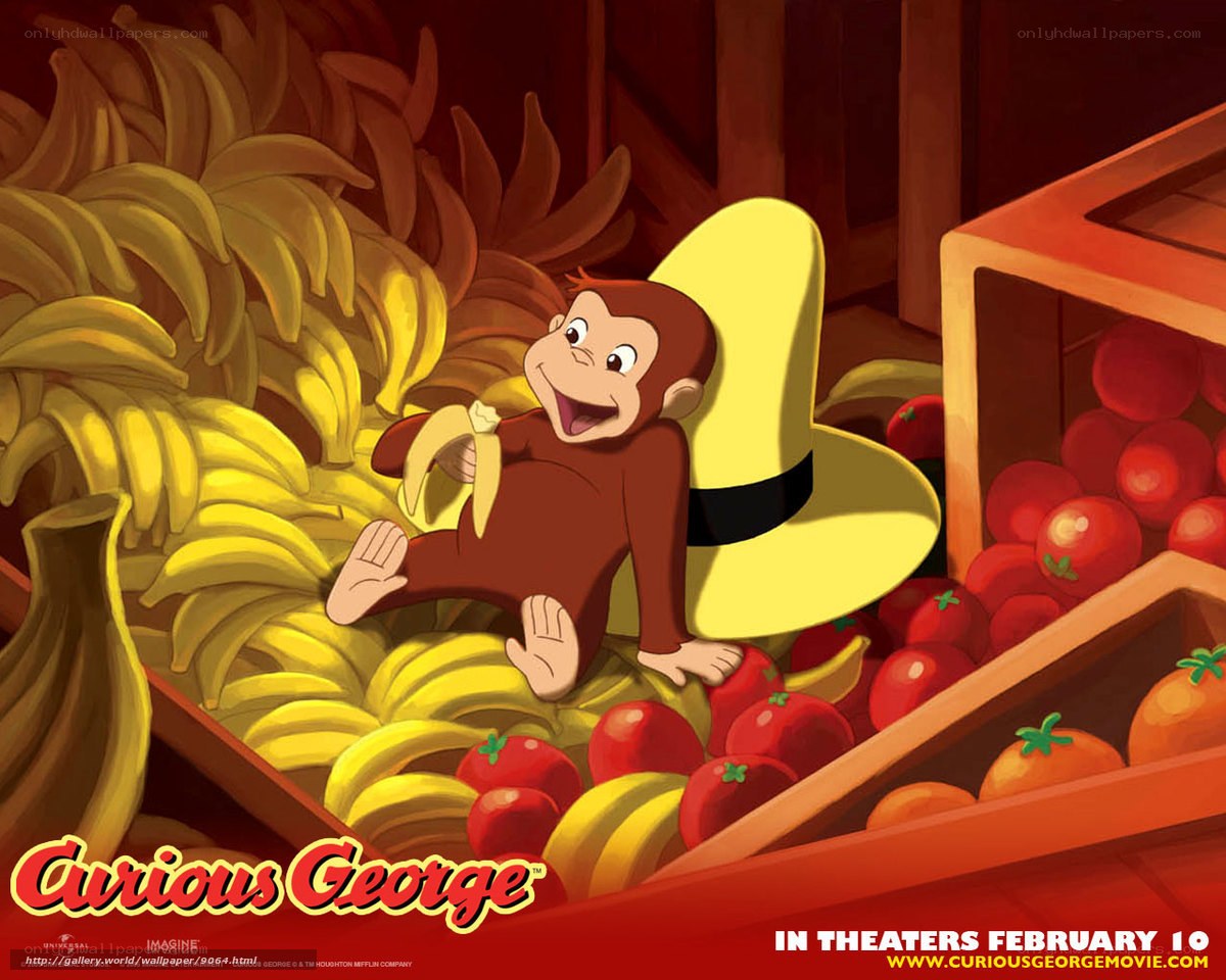 Curious George in fruit stand