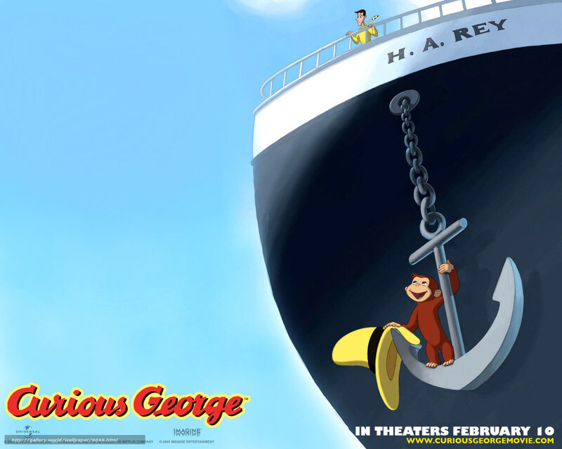 Curious George on a ship