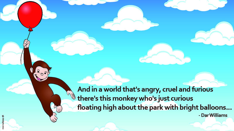 Curious Monkey with Balloon