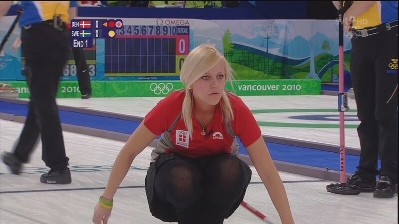 Curling athlete in action