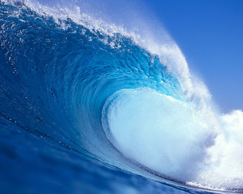 Curling ocean wave