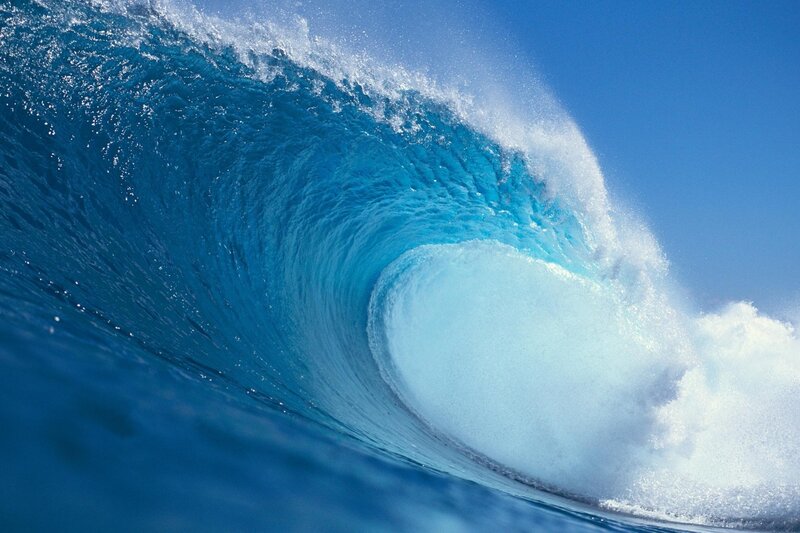 Curling ocean wave