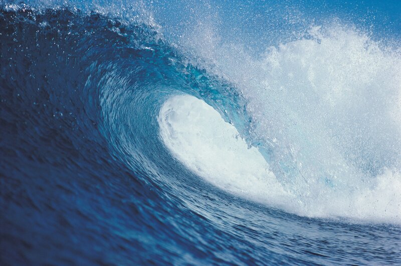 Curling ocean wave