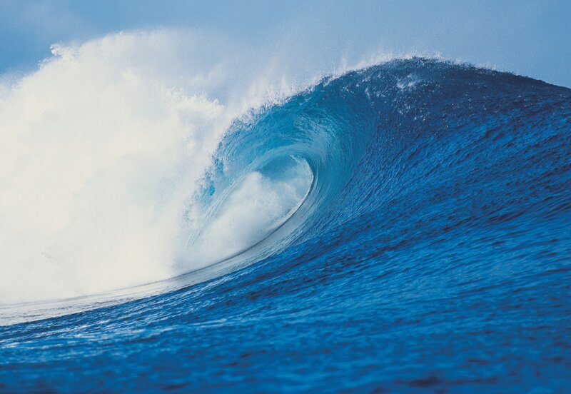 Curling ocean wave