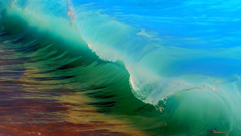 Curling ocean wave