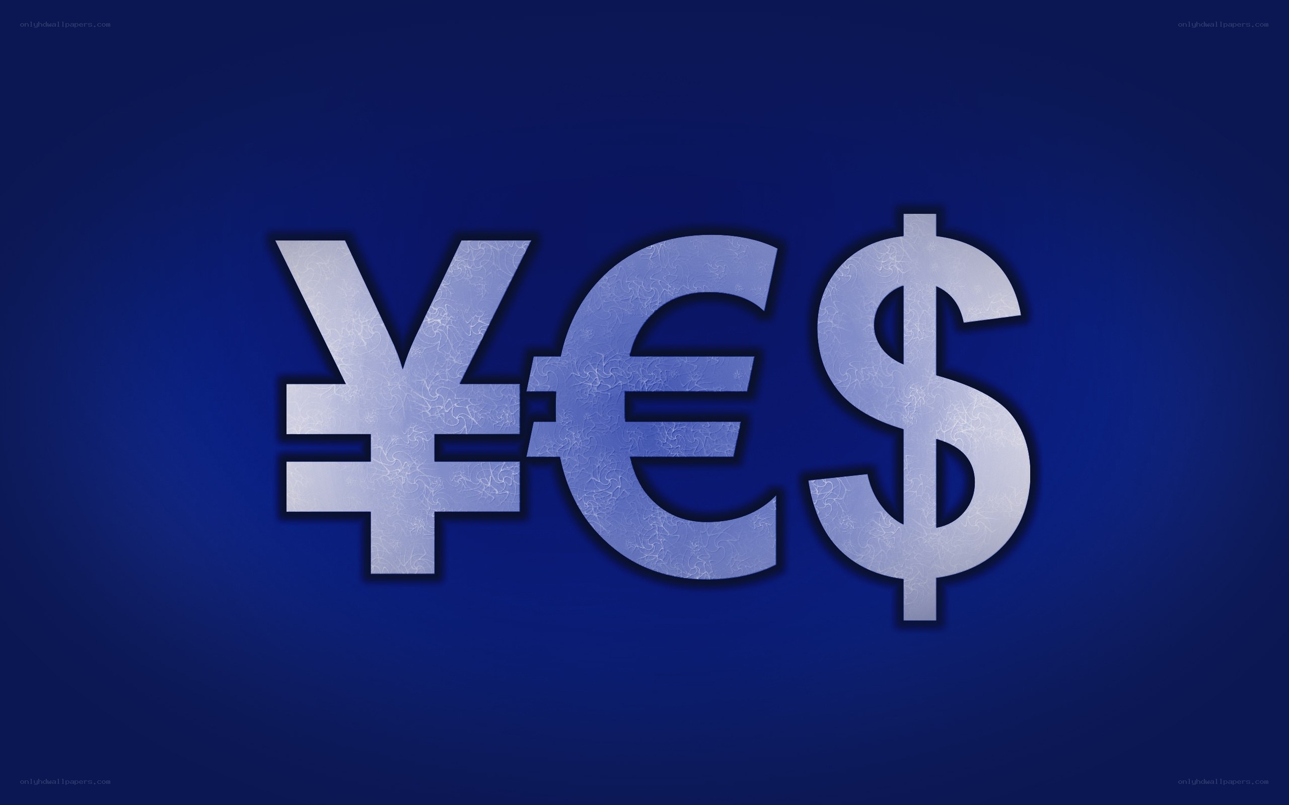 currency symbols on blue