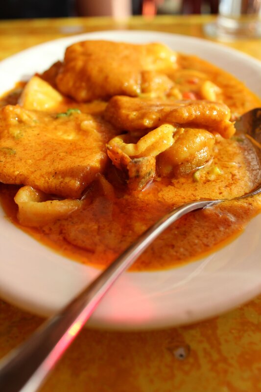 curry with fish and potatoes