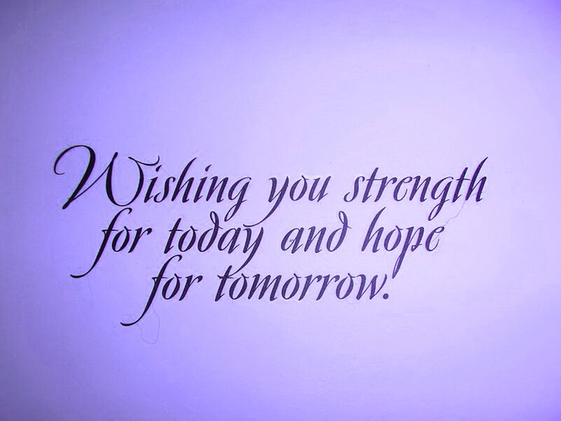 Cursive Text on Purple