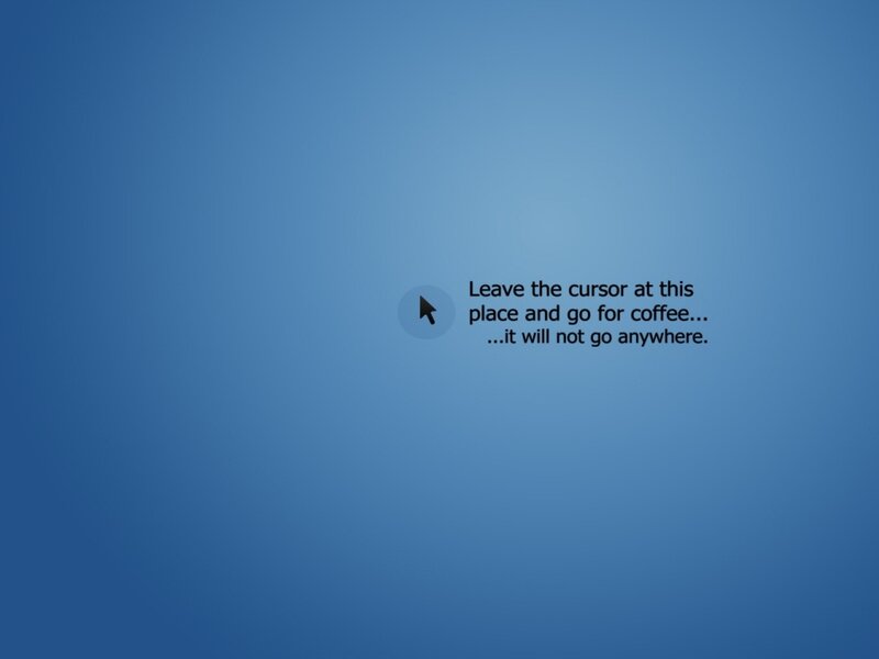 Cursor and Text on Blue