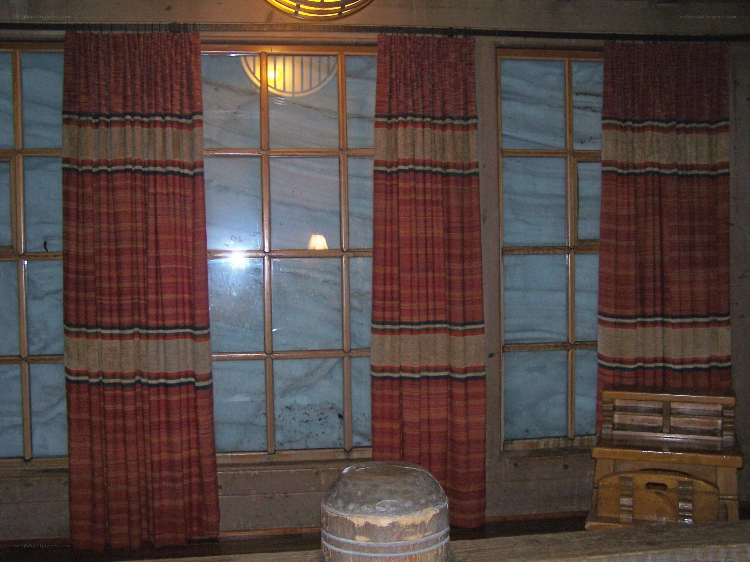 curtains and windows in a room