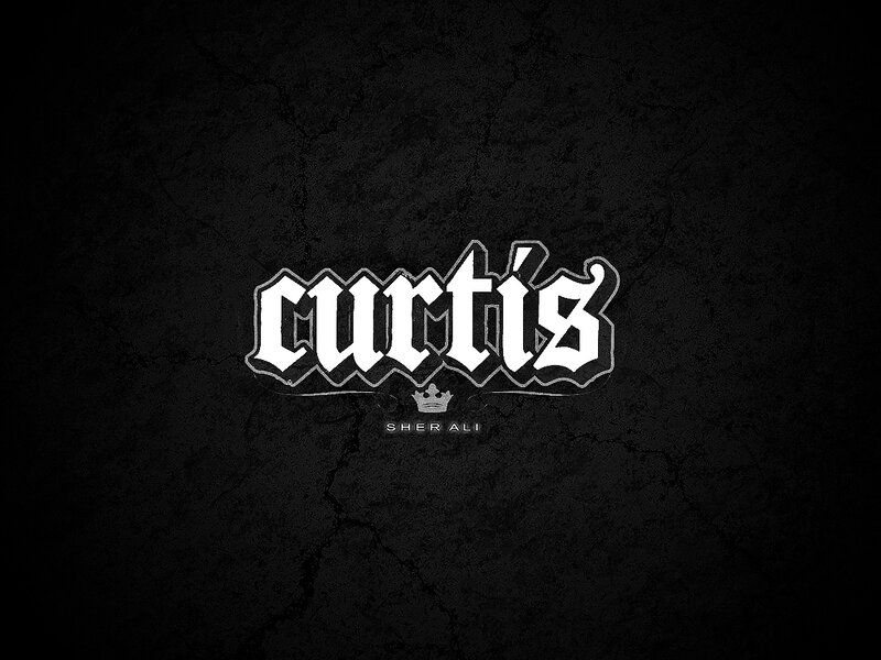 Curtis logo on cracked wall