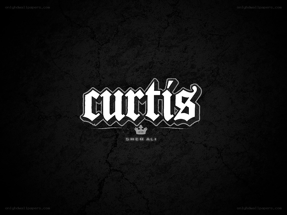 Curtis logo on cracked wall