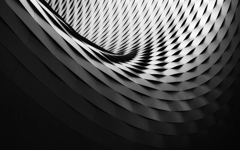 Curved Architectural Structure — Black, Dramatic