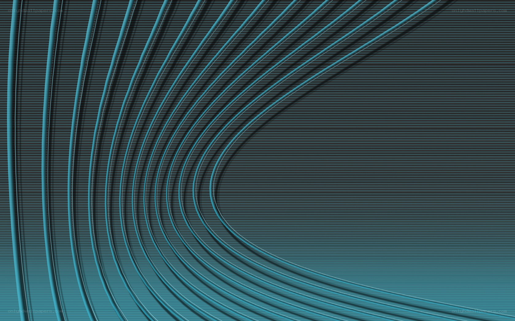 curved blue lines on dark background