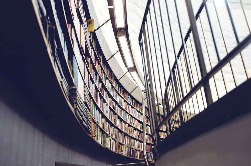 Curved Bookshelf in Library