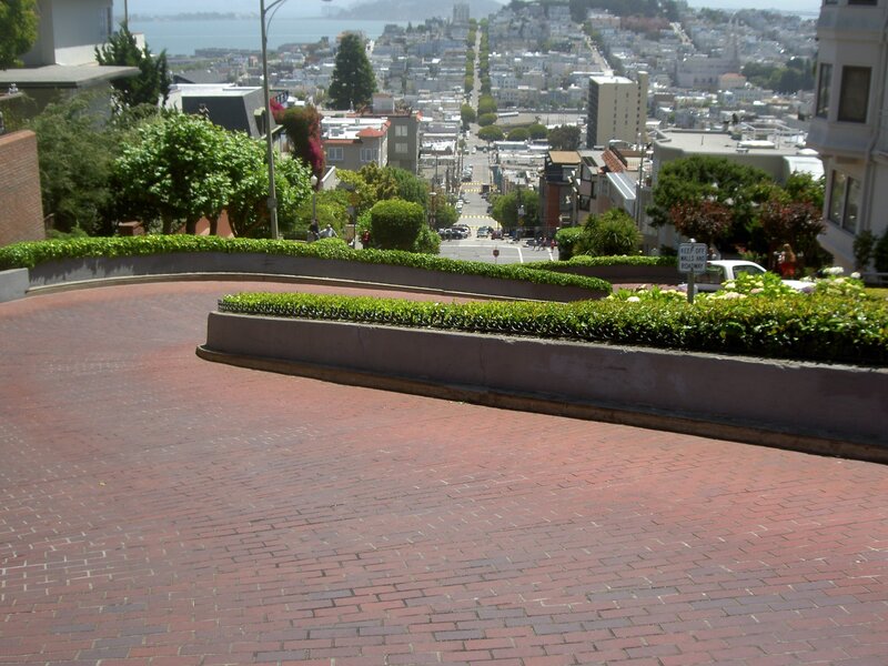 Curved brick road in San Francisco