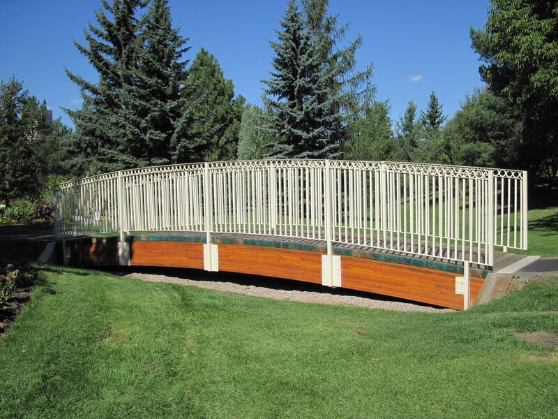 Curved Bridge in Park