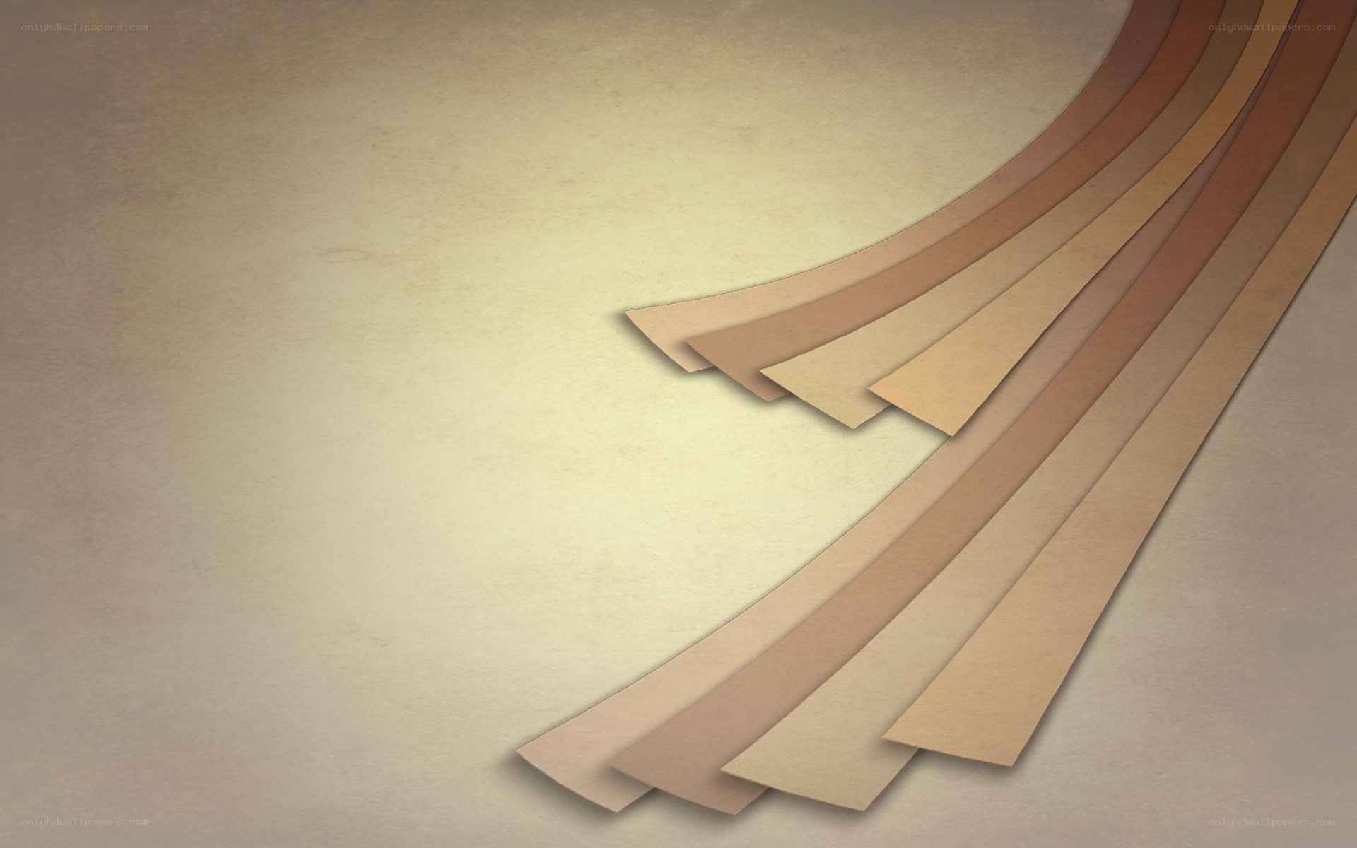 curved brown strips on textured background