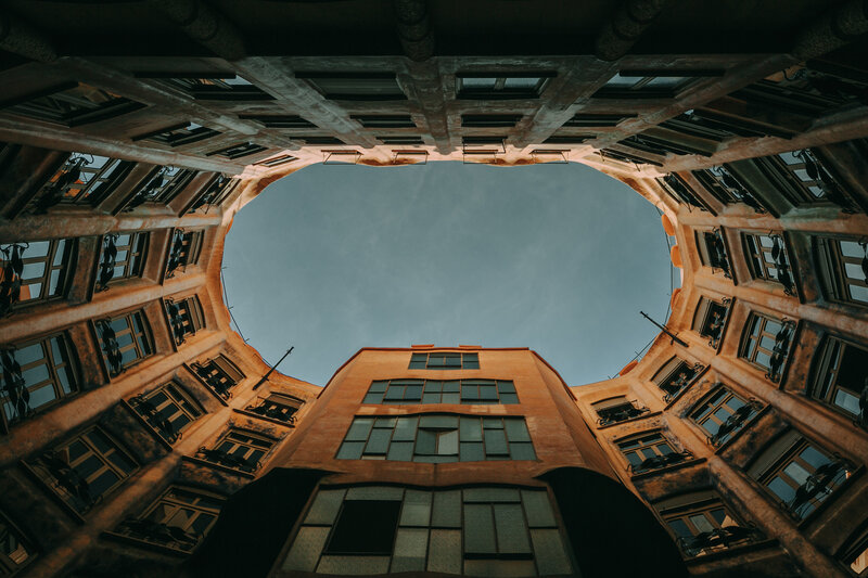 Curved Building Courtyard