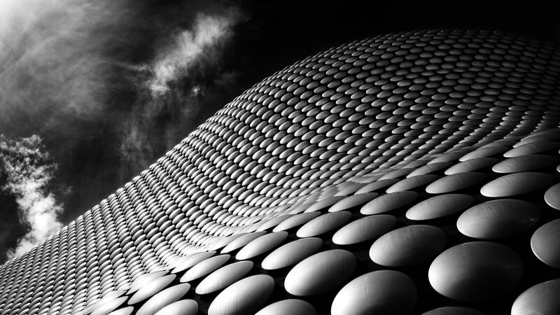 Curved Building Facade — Black