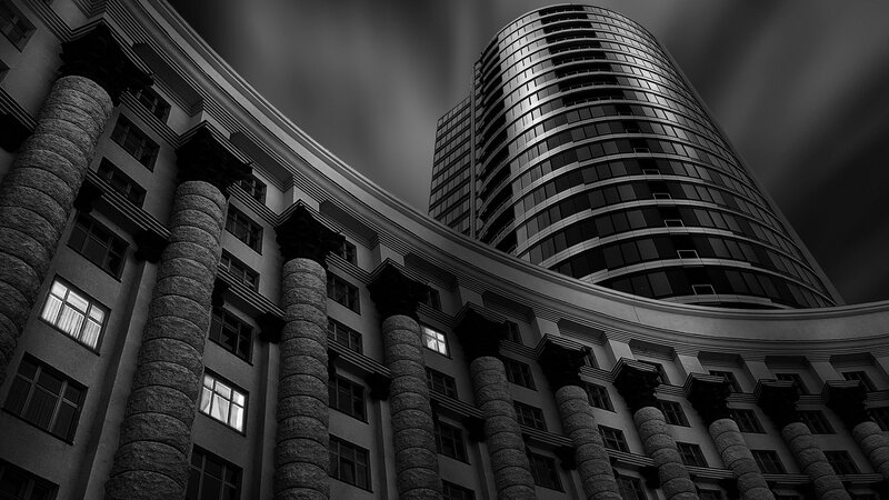 Curved Building with Columns