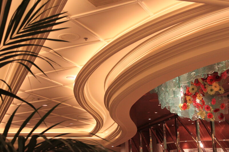 Curved Ceiling with Chandelier