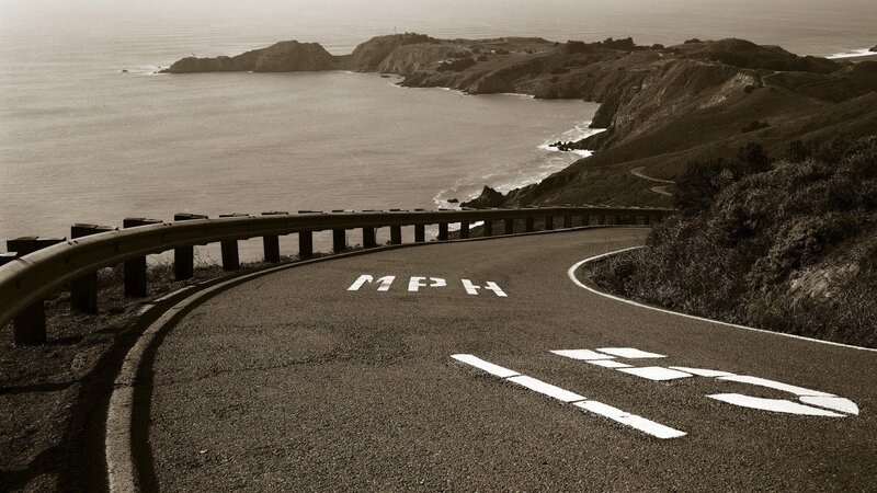 Curved Coastal Road — Brown