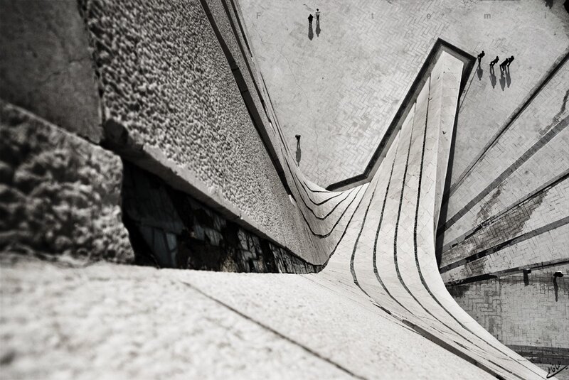 Curved Concrete Staircase