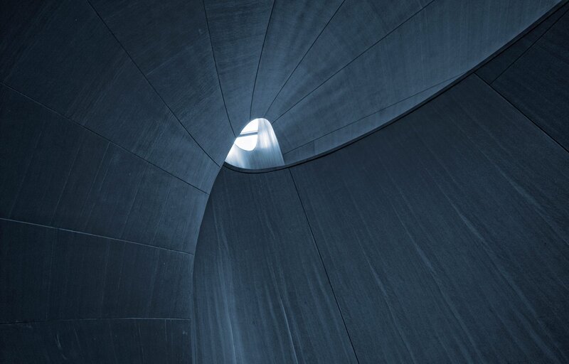 Curved Dark Tunnel Interior
