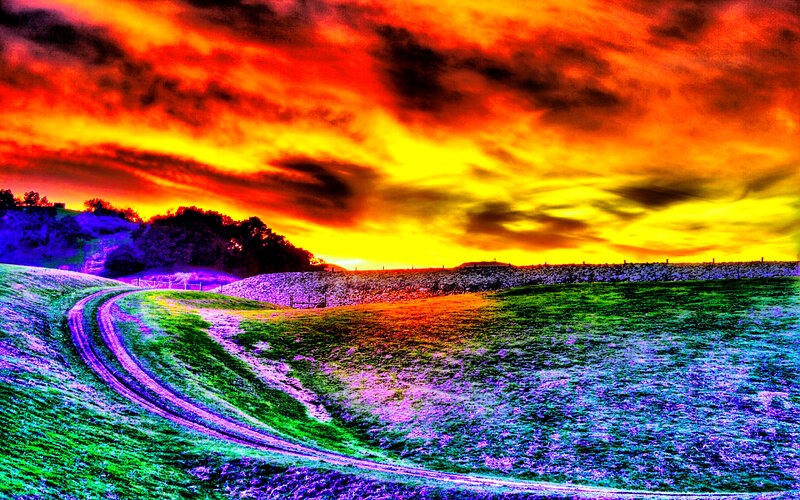 Curved Dirt Path — Red