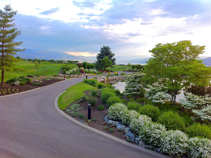 Curved Driveway with Garden