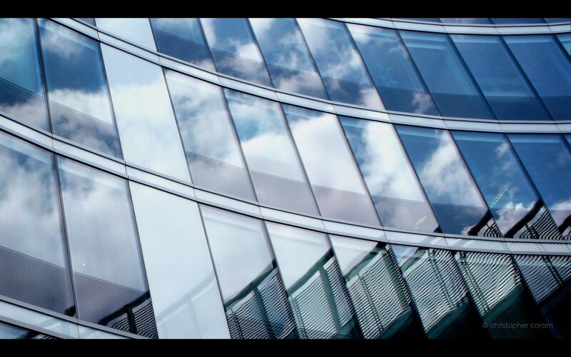 curved glass building facade
