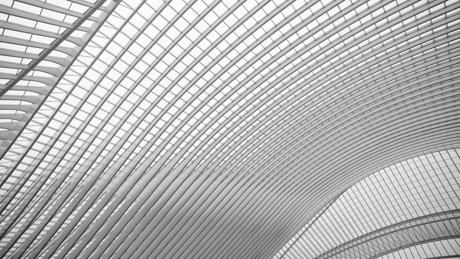 curved glass ceiling structure