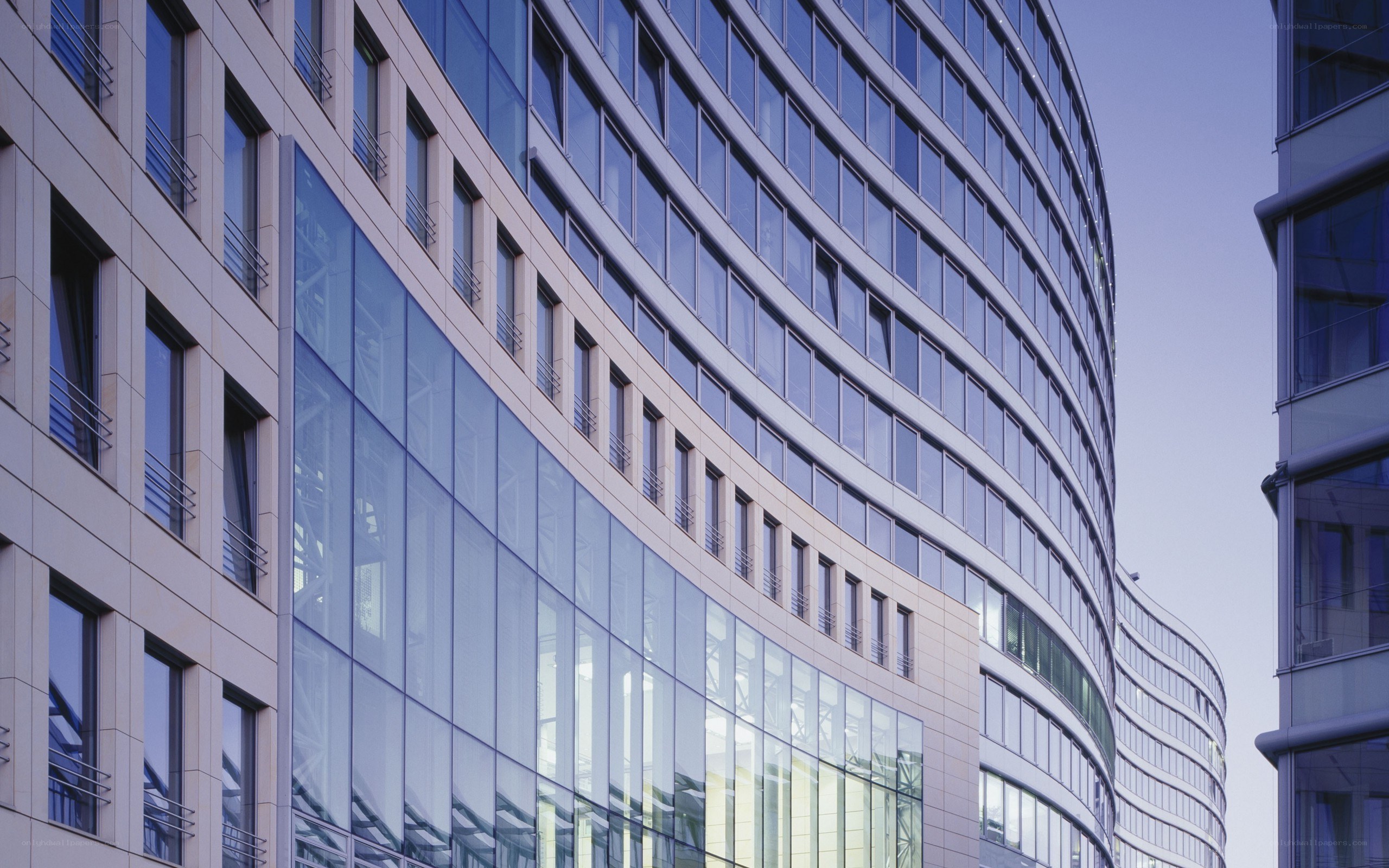 curved glass office building
