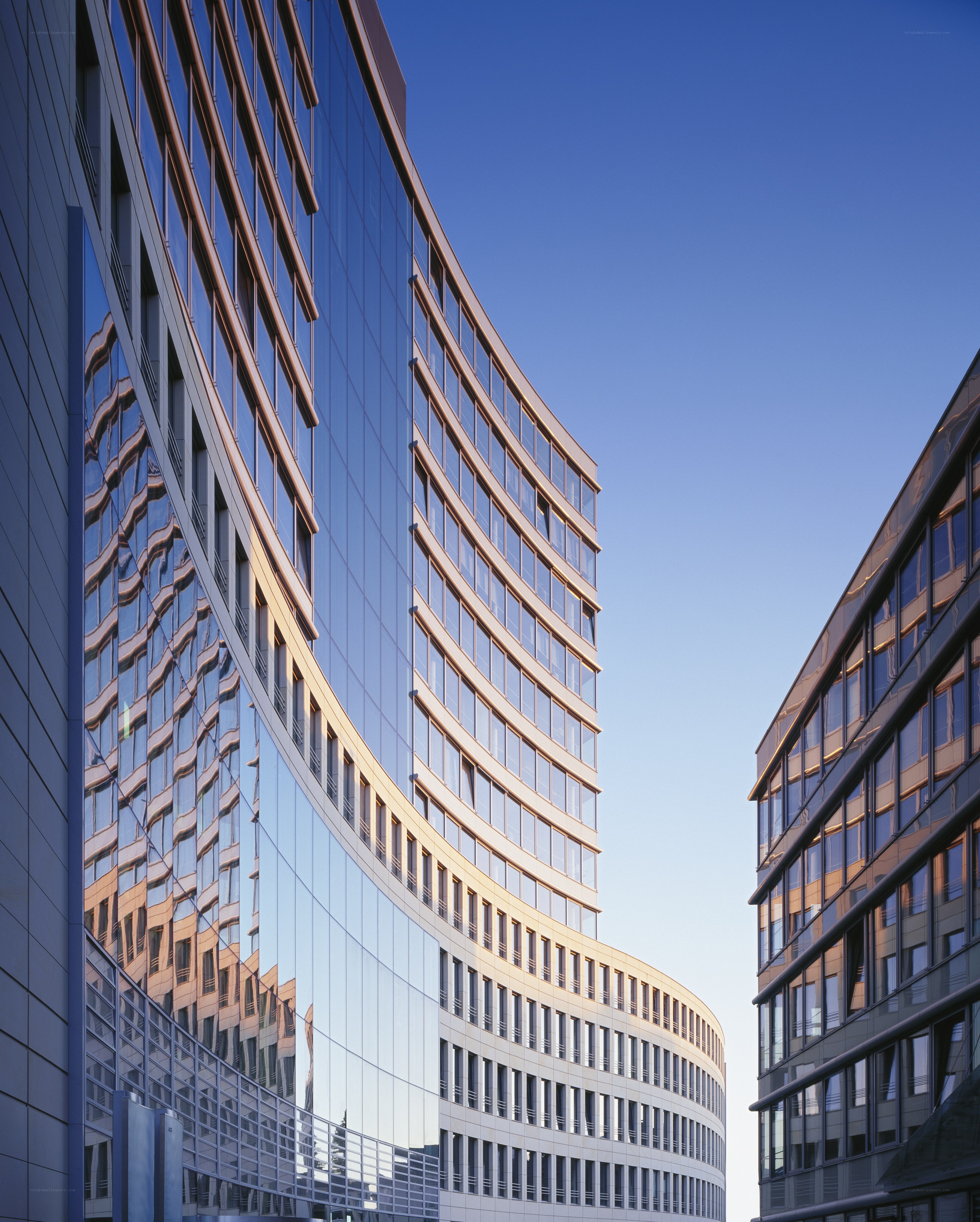 curved glass office building