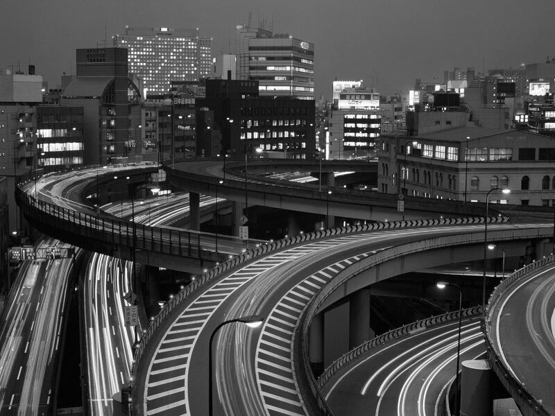 Curved Highway Interchange — Black