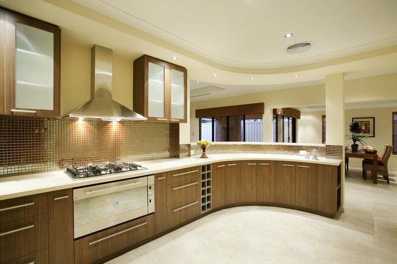 Curved Kitchen Island — Brown