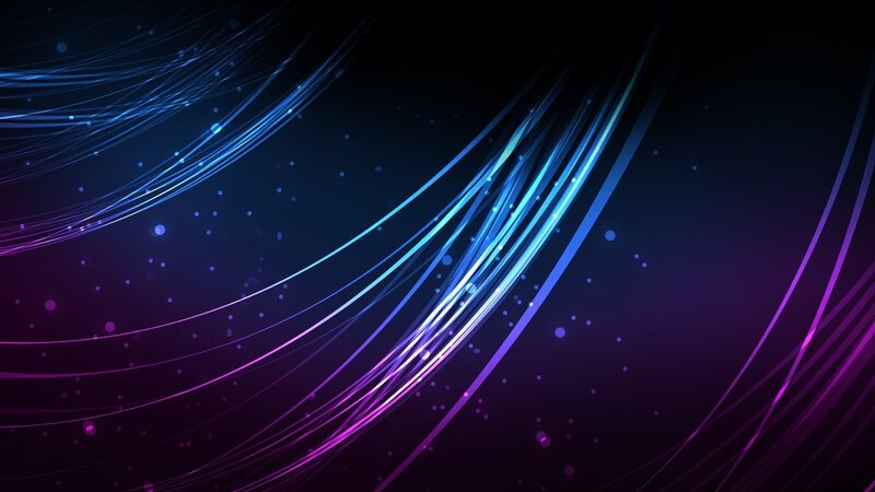 Curved Light Streaks — Blue, Dynamic, Abstract, Lines, Dots