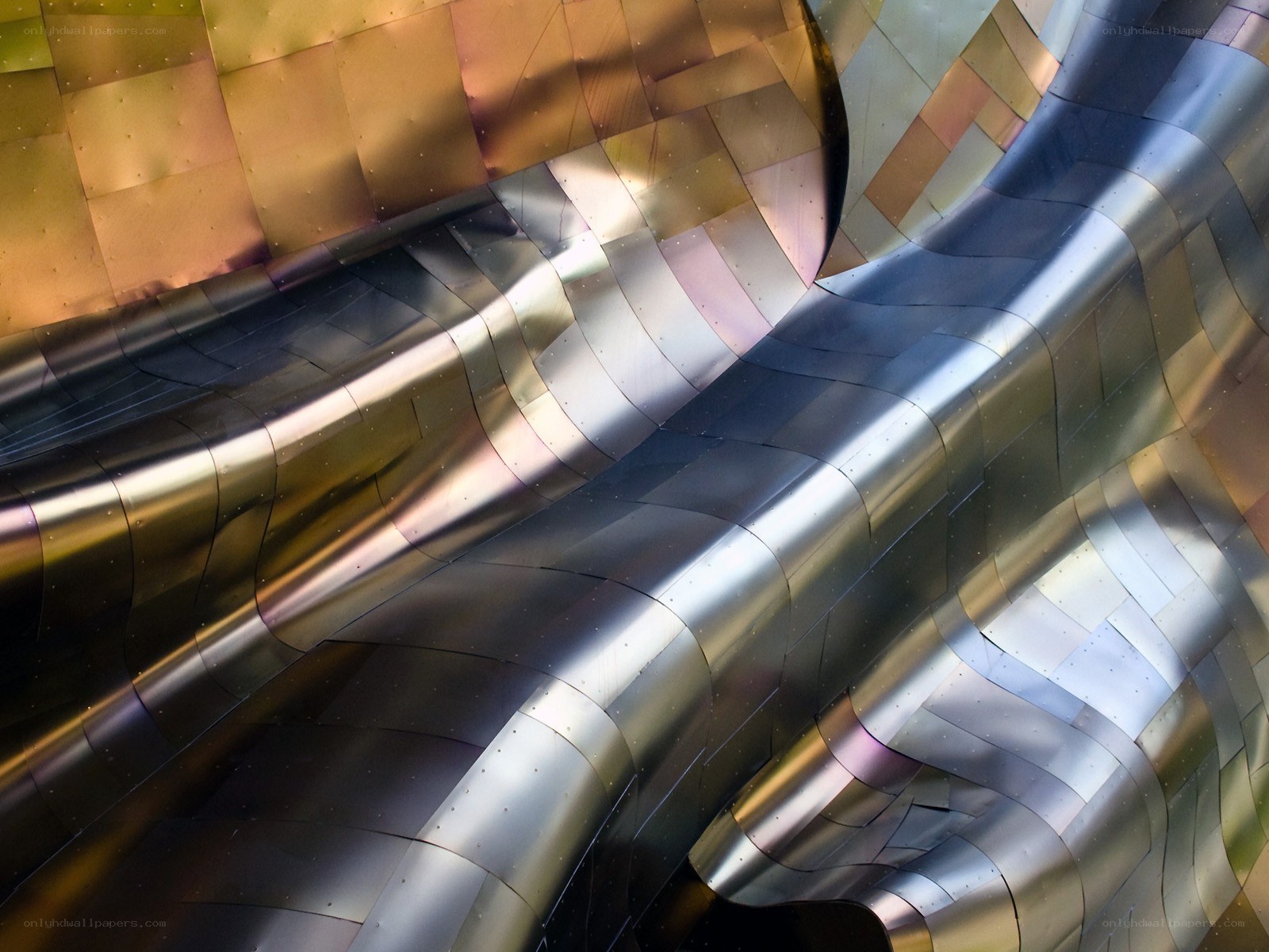 curved metallic architectural surface