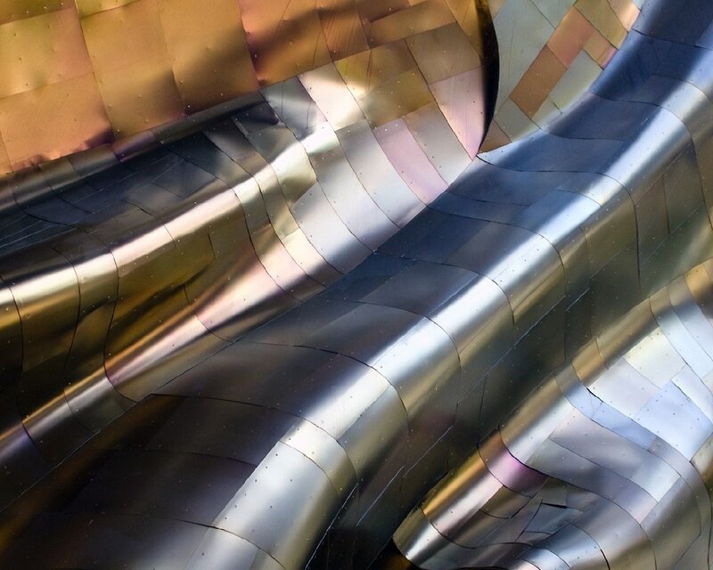 Curved Metallic Surface — Silver