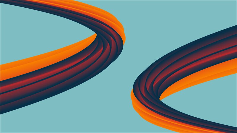 Curved Orange and Red Lines