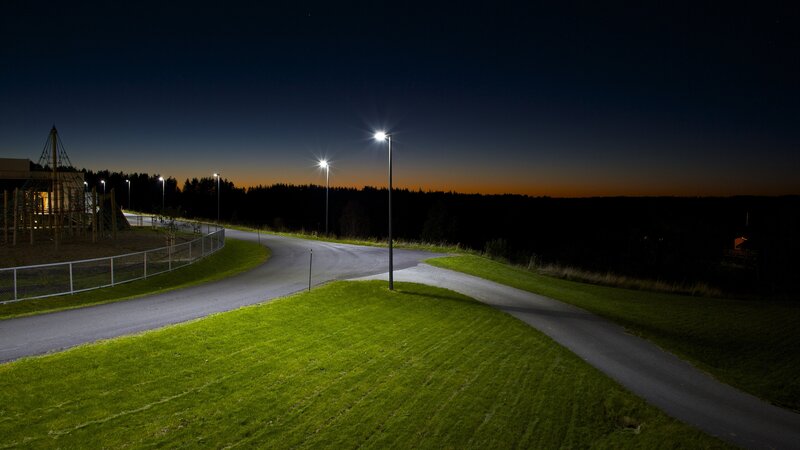 Curved Path at Dusk