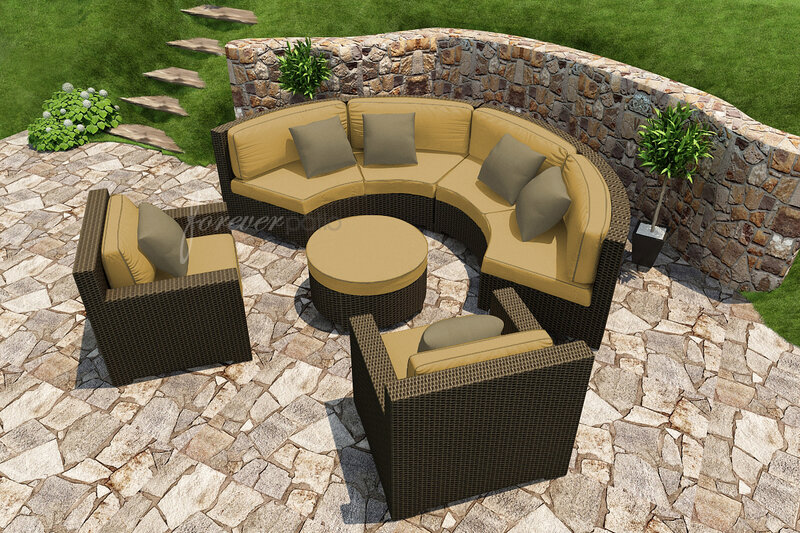 Curved Patio Seating Set