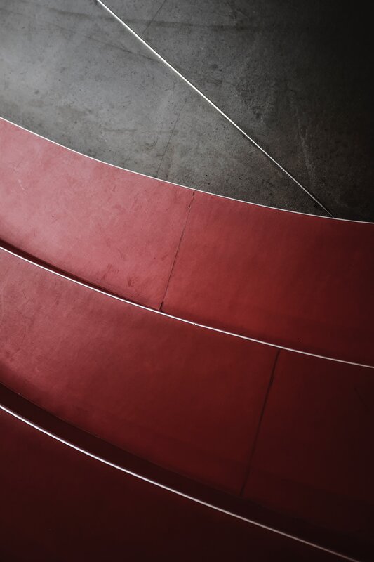 Curved Red Steps