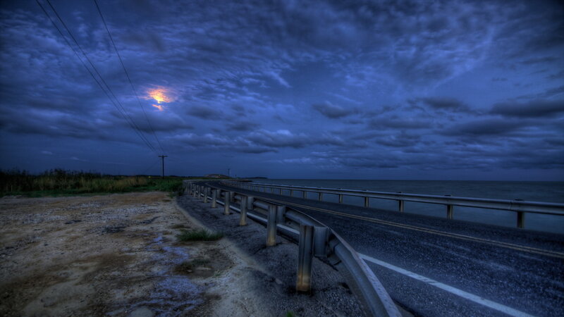 Curved Road at Dusk