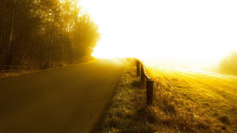 Curved Road at Sunrise