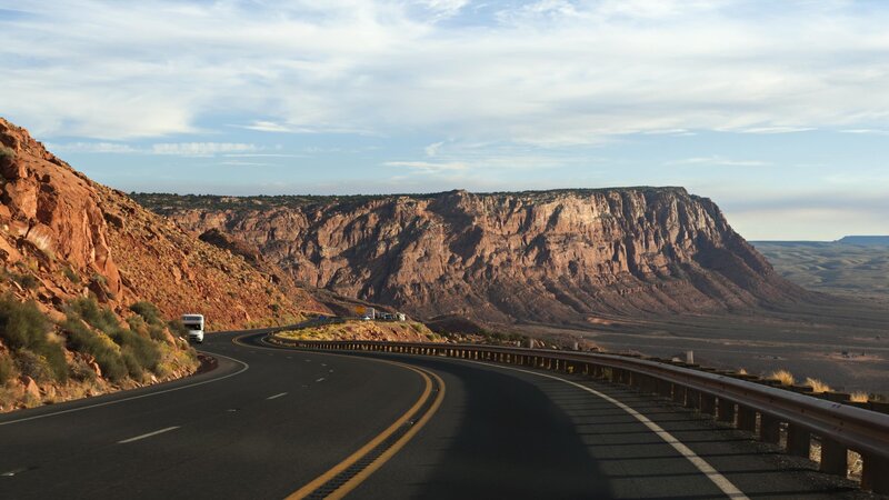 Curved Road in Canyon — Brown