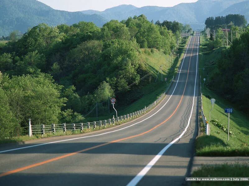Curved Road in Mountains