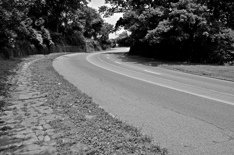 Curved Road in Park — Black